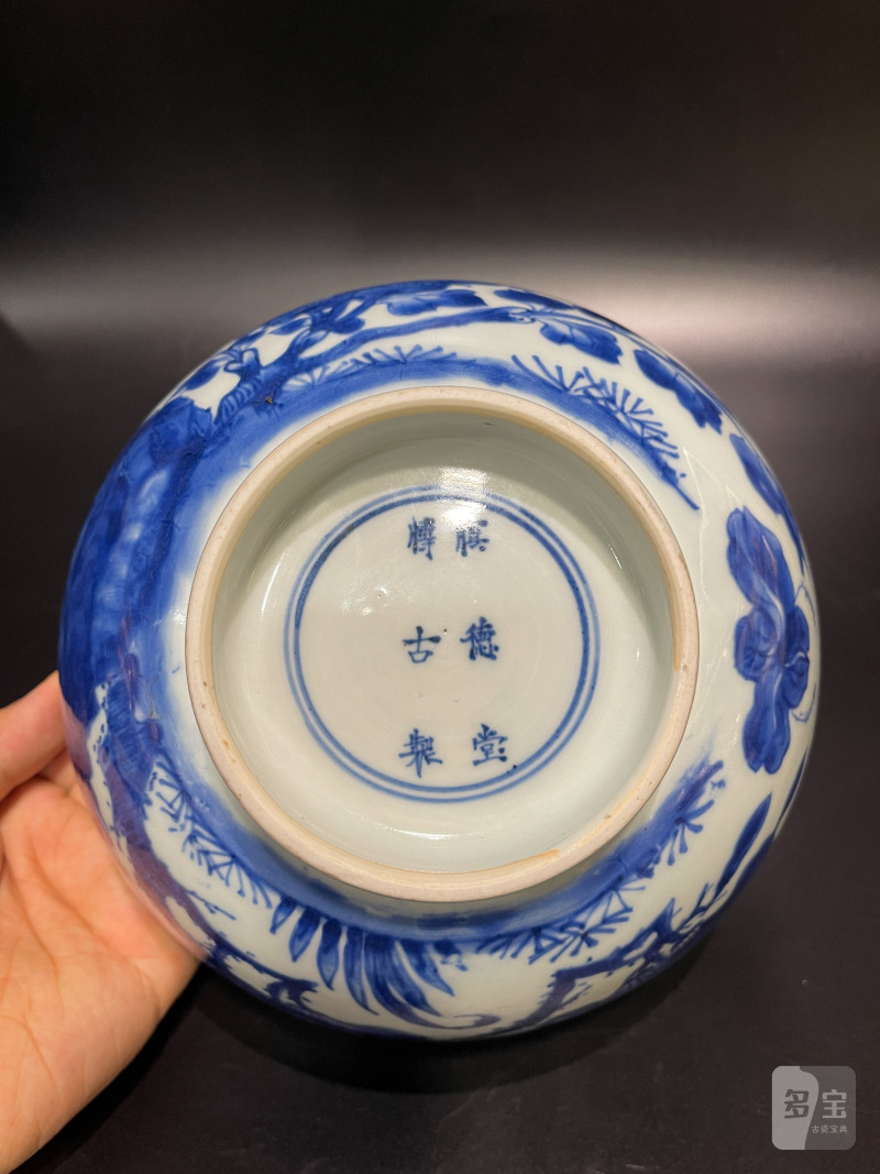清康熙 青花锦鸡牡丹纹大碗 - 图15